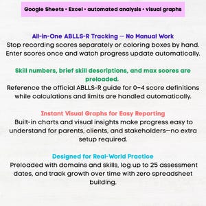 ABLLS-R Assessment Sheet, ABLLS R Tracking Sheets Excel & Google Sheets ...