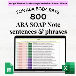 Frasi di note SOAP ABA, nota sui progressi ABA, nota di sessione ABA, nota di sessione RBT, nota SOAP BCBA, note ABA, note sulla terapia ABA, note RBT