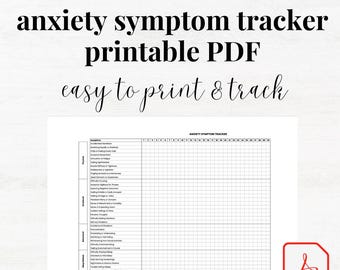 Anxiety Tracker Generalized Anxiety Disorder Symptom Tracker Excel Google Sheets Spreadsheet Daily Anxiety Log Anxiety GAD Anxiety Journal