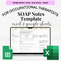 Pediatric OT Daily Session Note Template | SOAP Format | Fill-in-the ...