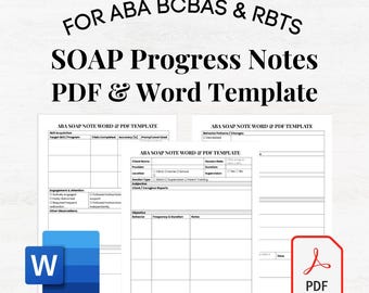 Modèle de note SOAP aba bcba rbt, notes RBT, notes ABA, note de session aba, modèle de note de session aba, note bcba, note de session rbt, note aba