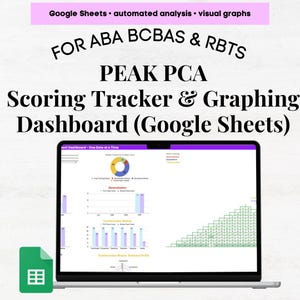 PEAK PCA Assessment Google Sheets, Peak Scoring Sheet, Peak assessment scoring, peak assessment scoring sheet, BCBA Aba, peak aba program