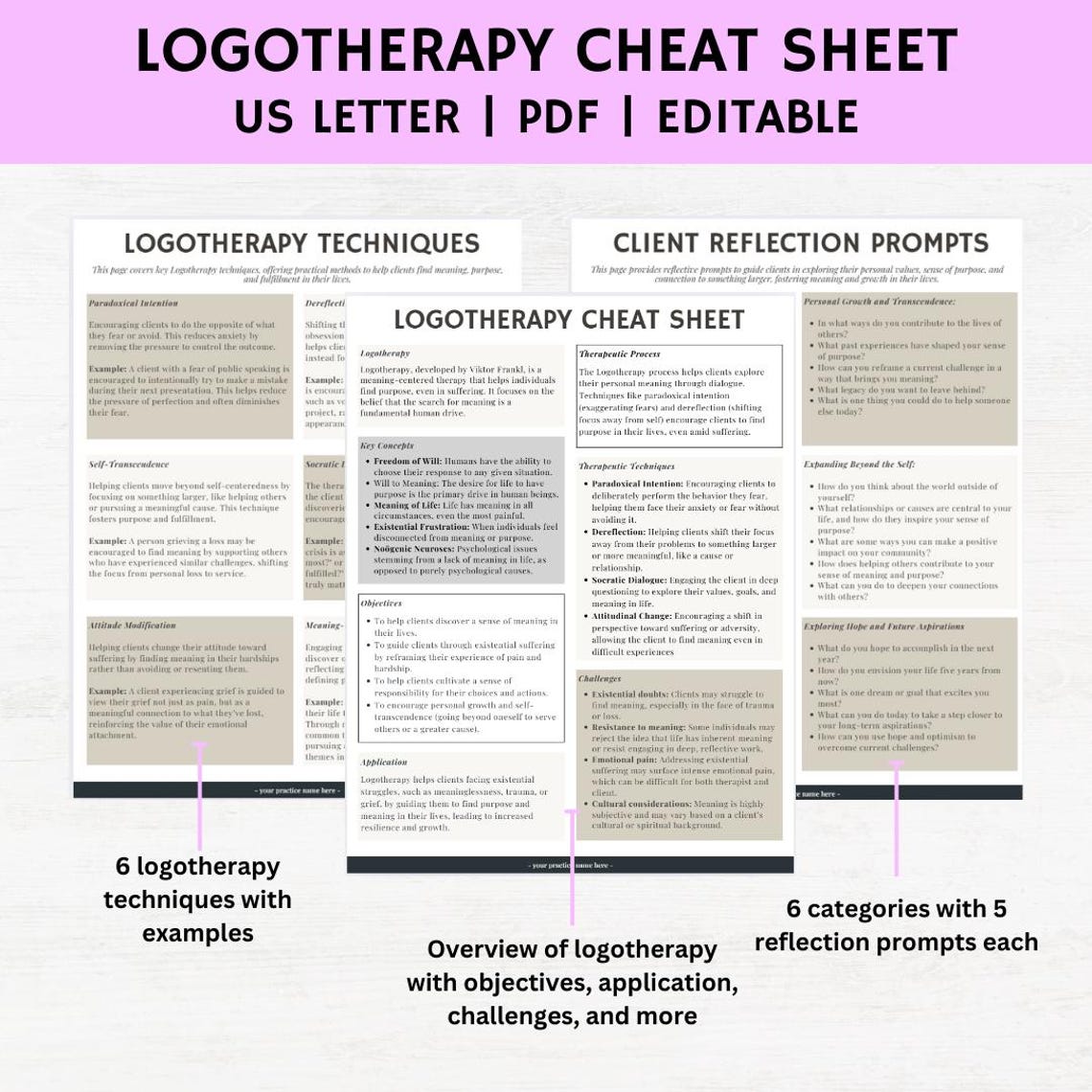 Logotherapy Cheat Sheet, Logo Therapy, Therapy Resources Printable ...