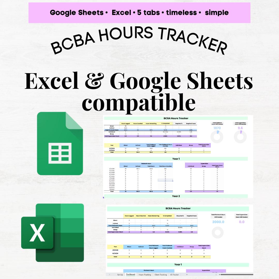 BCBA Supervision Field Work Hours Log, Bcba Education, Educator Bcba ...