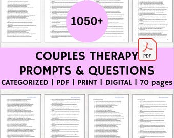 Couples Therapy Questions PDF, Therapy Couple Questions, Couple Therapy Printable, Couple Therapy Print, Couple Questions Therapy, PDF Print