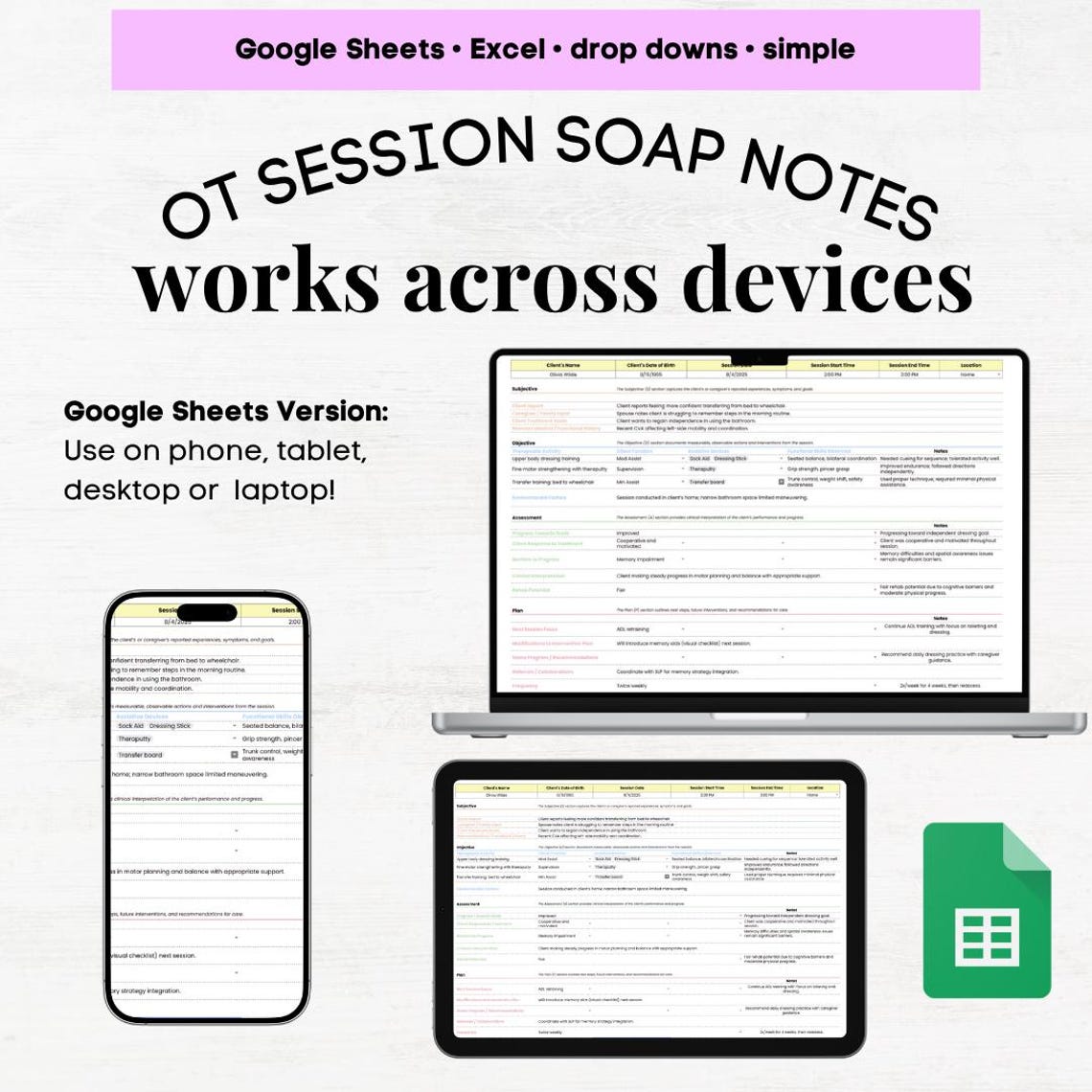 SOAP Note Template, Occupational Therapy Notes, Soap Notes Digital ...