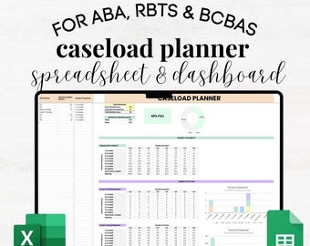 BCBA Caseload Tracker, Caseload Manager ABA, Caseload Planner, bcba Caseload Organizer, Caseload Management bcba, bcba tracker, aba digital