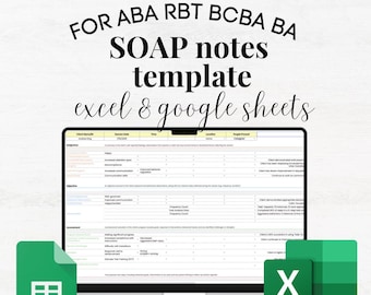 ABA SOAP note template, aba progress note template, aba session note, rbt session note, bcba soap note, aba notes, aba therapy notes, bcba