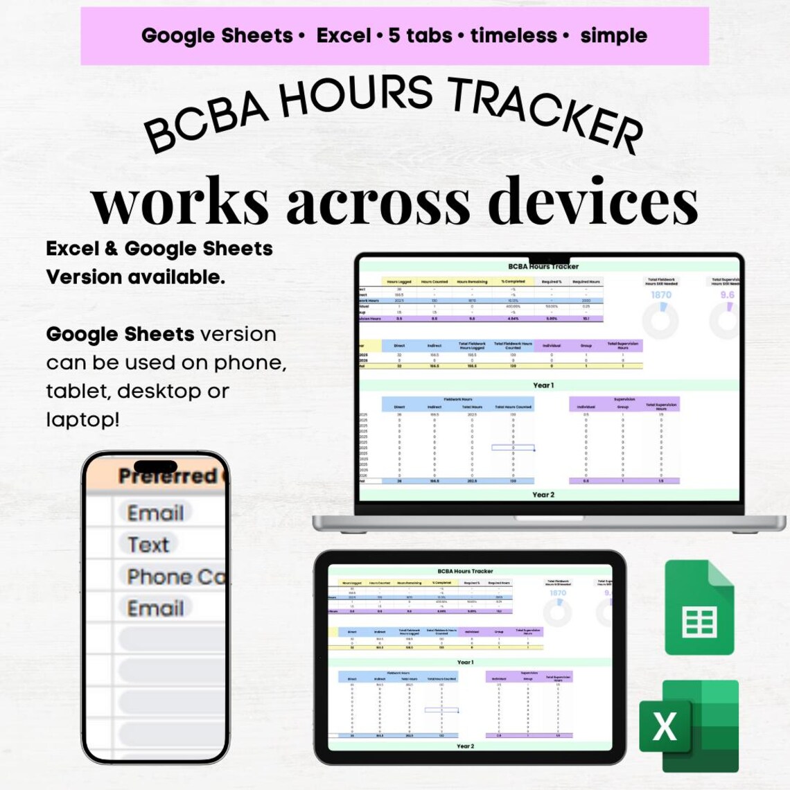 BCBA Supervision Field Work Hours Log, Bcba Education, Educator Bcba ...