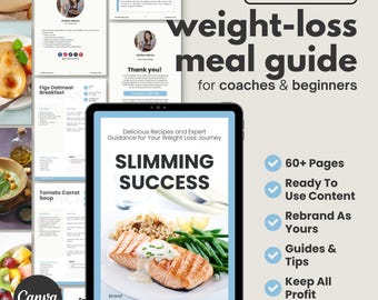 Weight Loss Meal Guide: Health Coach eBook, Canva Template (Digital Download)