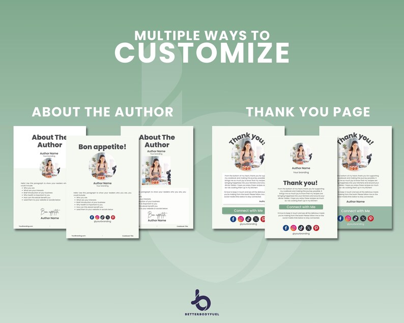 Vegan Recipes Diet Guide, Editable Plantbased Cookbook, Canva