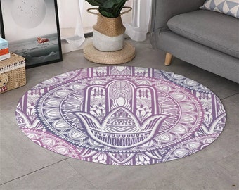 Mandala Hamsa Round Area Rug