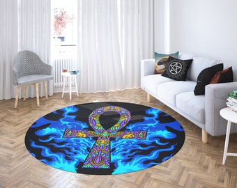 Ankh Round Area Rug