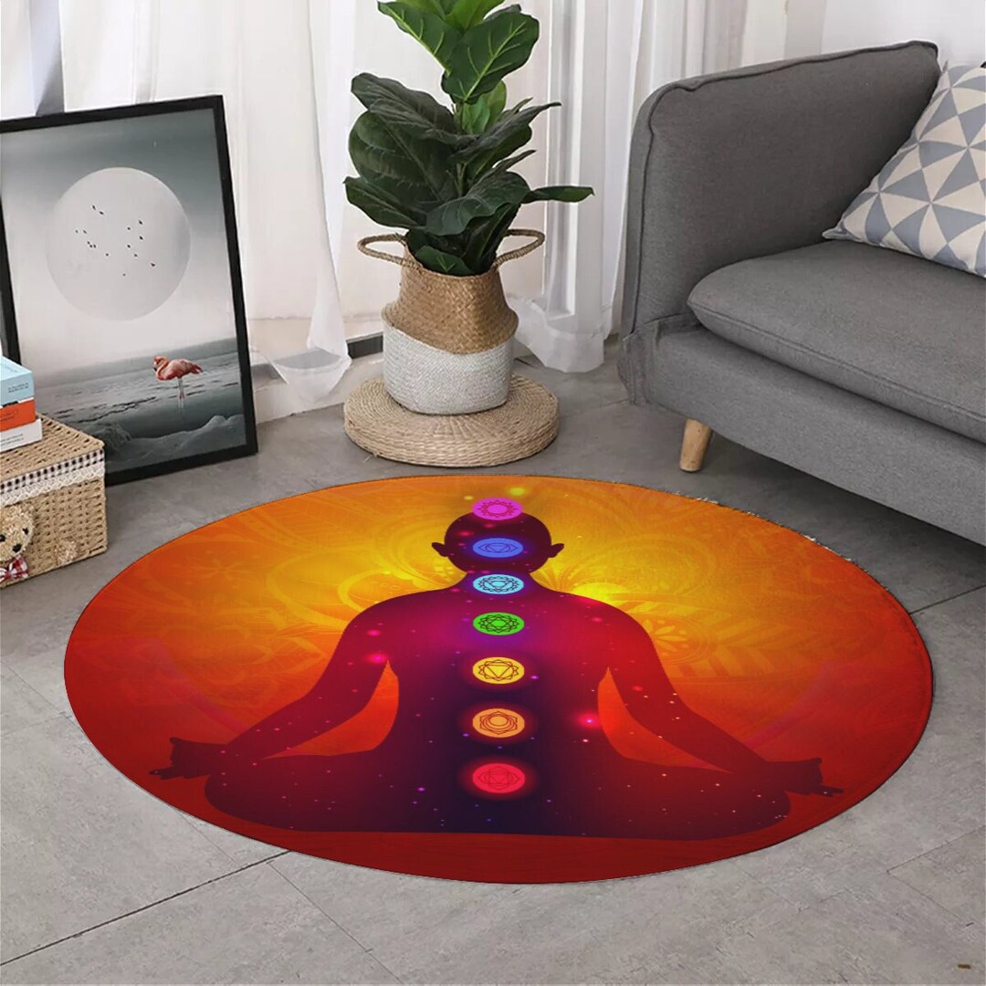 Chakra, Meditation Round Area Rug - Etsy