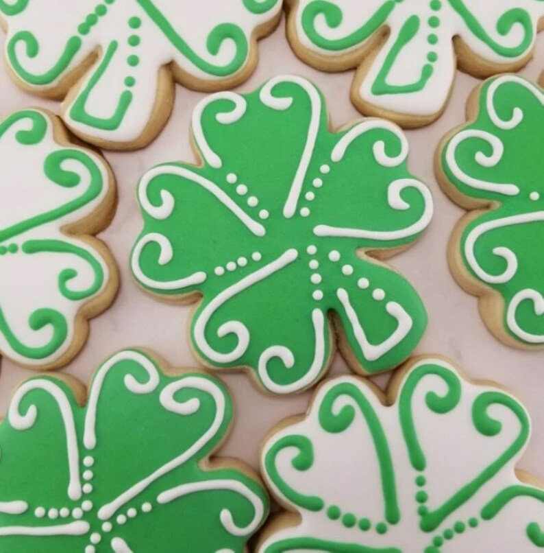 Four Leaf Clover Cookies 1 Dozen St. Patrick's Day Etsy