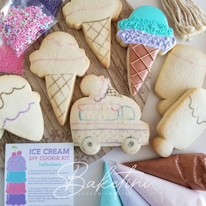 Ice Cream Truck DIY Cookie Kit | Decorate Your Own | Ice Cream Cones Popsicles Sprinkles Summer Two Sweet | Fun Activity for Kids