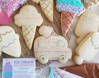 Ice Cream Truck DIY Cookie Kit | Decorate Your Own | Ice Cream Cones Popsicles Sprinkles Summer Two Sweet | Fun Activity for Kids