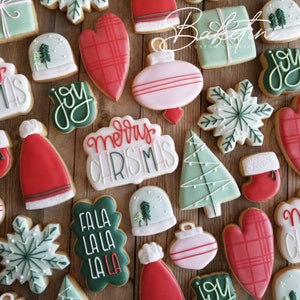 Fa La La Christmas Cookies 1 Dozen Tree Ornament Santa - Etsy