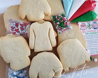 Ugly Sweater DIY Cookie Kit | Decorate Your Own | Undecorated Christmas Cookies | Fun Activity for Kids | Cookie Exchange Holiday Party