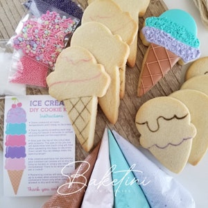 Ice Cream DIY Cookie Kit | Decorate Your Own | Ice Cream Cones Sprinkles Frozen Summer Treats Two Sweet | Fun Activity for Kids