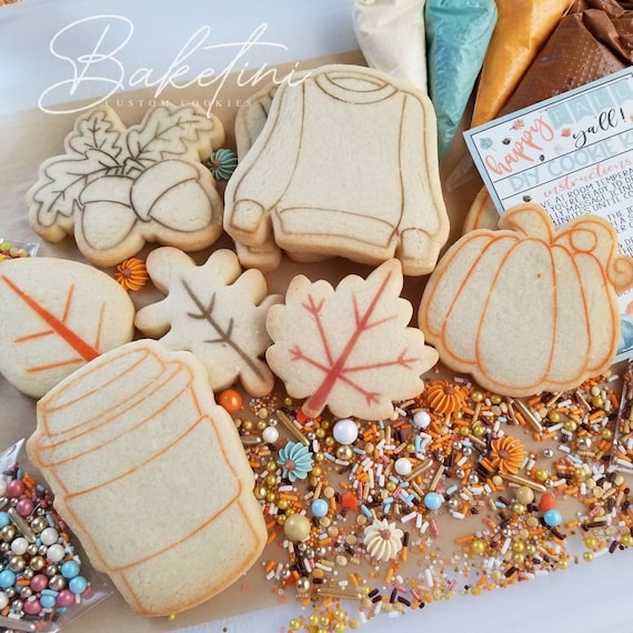 Happy Fall DIY Cookie Kit  Decorate Your Own  Pumpkin Spice