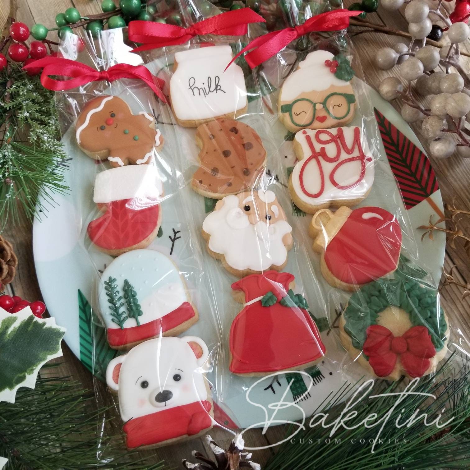 Christmas Mini Cookies 2 Dozen Santa Snowflake Snowman Candy - Etsy