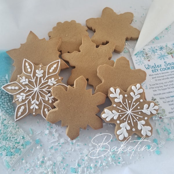 Snowflake DIY Cookie Kit | Decorate Your Own Christmas Cookies | Let it Snow Winter Wonderland | Gift Set | Kids Activity | Team Building