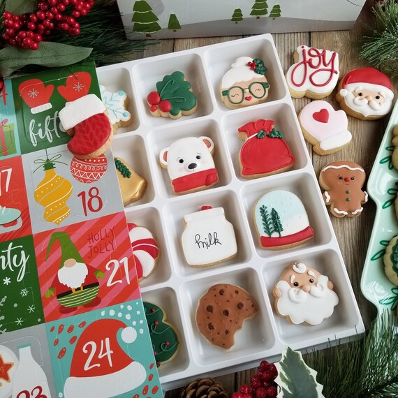 24-day Christmas Cookie Advent Calendar SHIPS FREE Two - Etsy