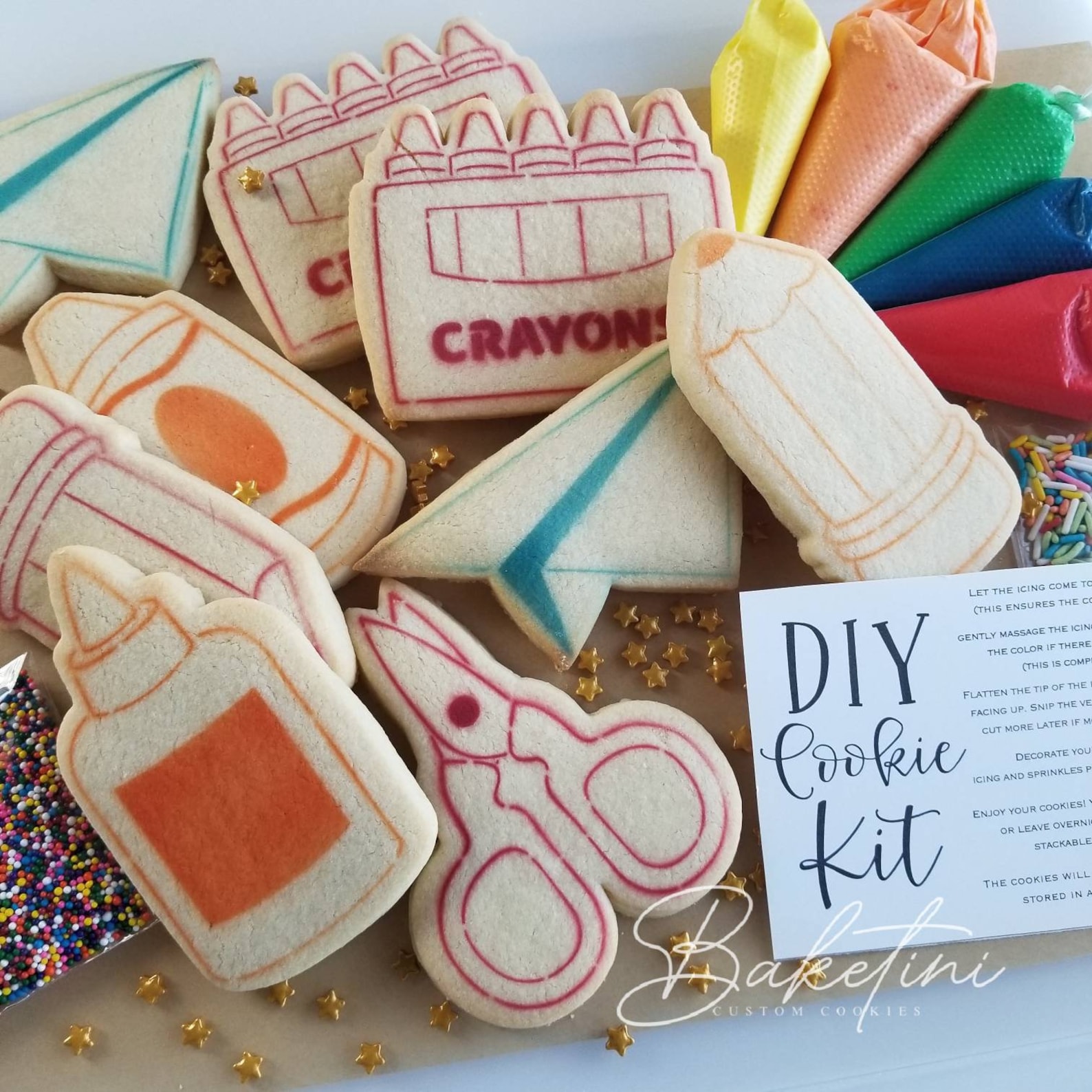 Back to School DIY Cookie Kit Decorate Your Own Cookies Crayon Pencil