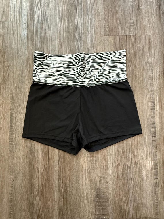 Fold Over Zebra Print Trashy Mcbling Fold Over Mini Spanx Shorts