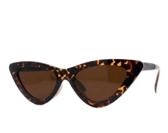 Leopard Print Cateye Sun Glasses Oversized Thick Vintage Frame Fashion Cheetah Cat Eye Sunglasses