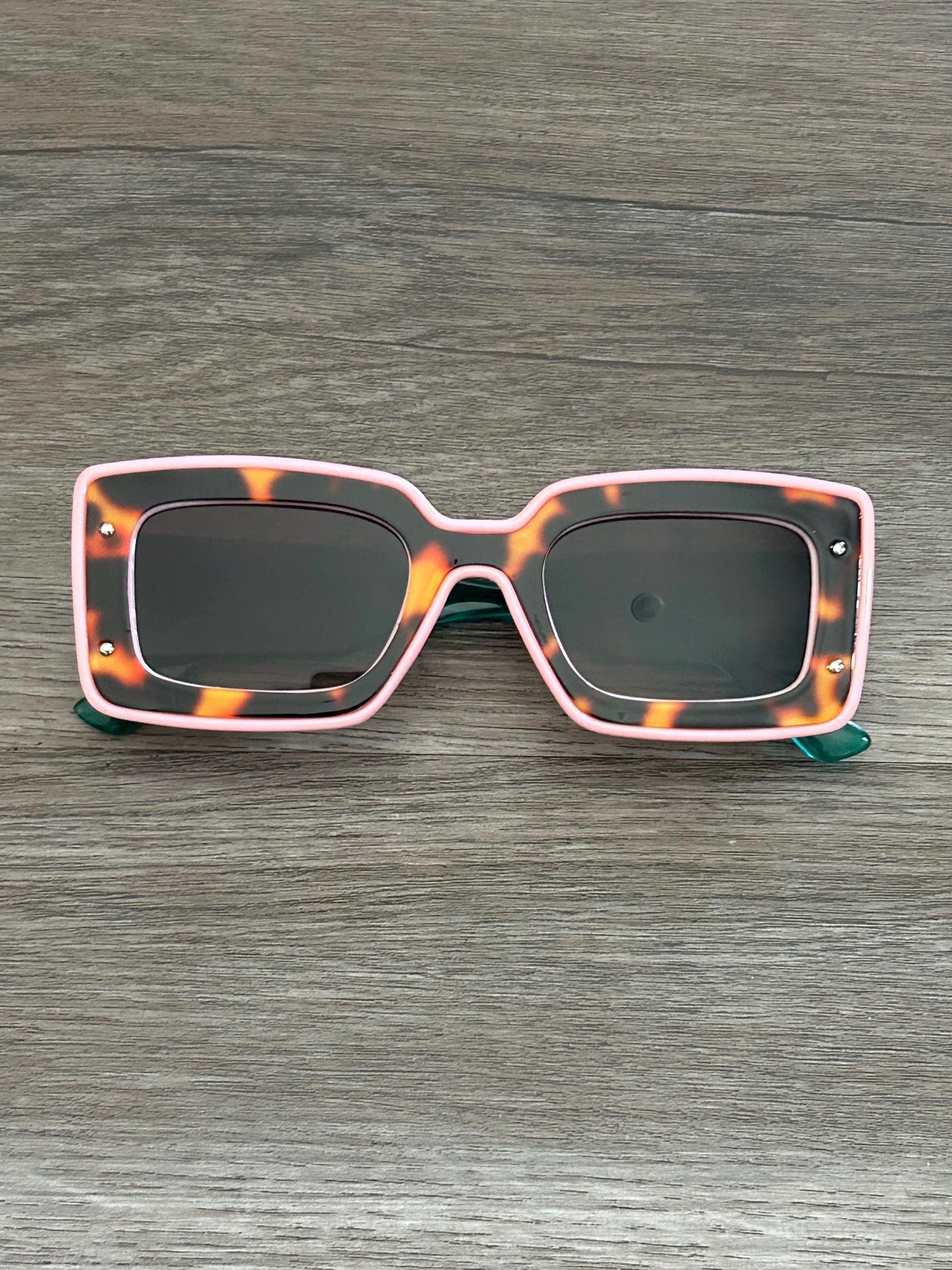 Sunglass leopard animal print black brown pink champagne oversize square luxury Amazon.com: PACKOVE Plush Fuzzy Glasses Leopard Print  main image 3