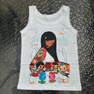 Toki Doki Anime Manga Toppar Y2K Angelcore Linne Japanskt Mode Streetwear Harajuku Ribbad Grafisk T-shirt Hela Längd Skjorta Breda Remmar Tokidoki bild 1