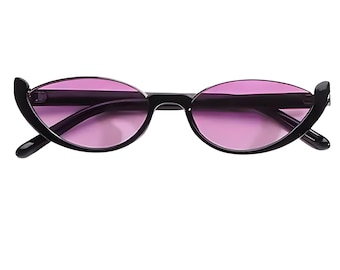 Zwart-paarse cat-eye-zonnebril vintage retro cateye-zonnebril dames spiegel UV-bescherming bril