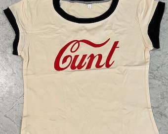 Coca-Cola-tryck C.u.nt Baby-tröja Oförskämd Stötande Rolig Gamer Crop Top Cool Mamma Framtida Milf Gåva
