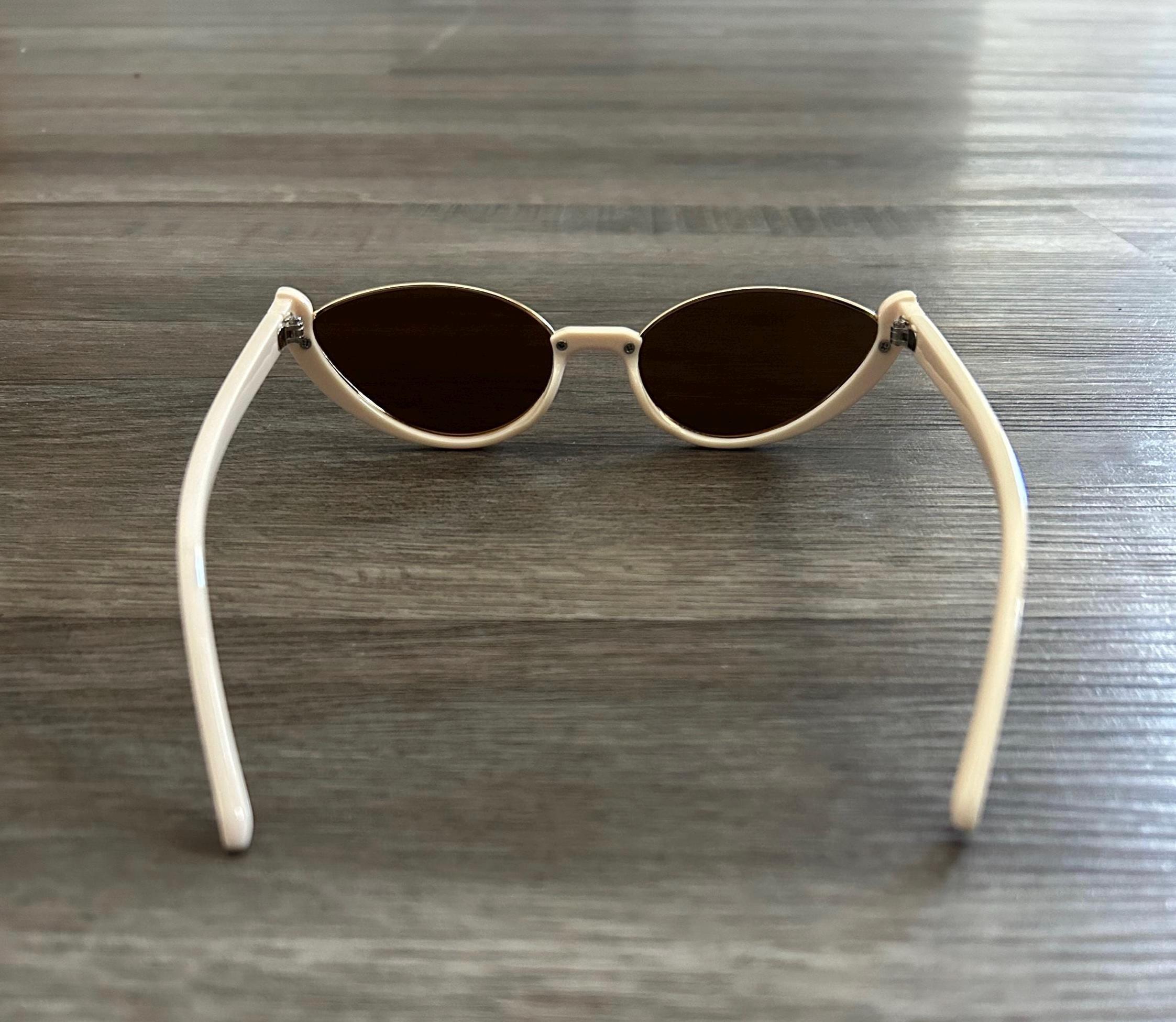 Beige frame Lover retro cat eye sunglasses with tinted lenses Vintage Cool Ray Polaroid 145 Cat Eye Ivory Beige Sunglasses  main image 2