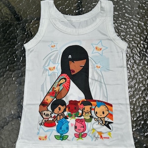 Toki Doki Anime Manga Toppar Y2K Angelcore Linne Japanskt Mode Streetwear Harajuku Ribbad Grafisk T-shirt Hela Längd Skjorta Breda Remmar Tokidoki bild 3