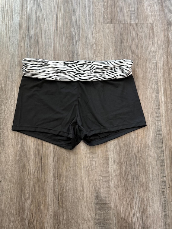 Fold Over Zebra Print Trashy Mcbling Fold Over Mini Spanx Shorts