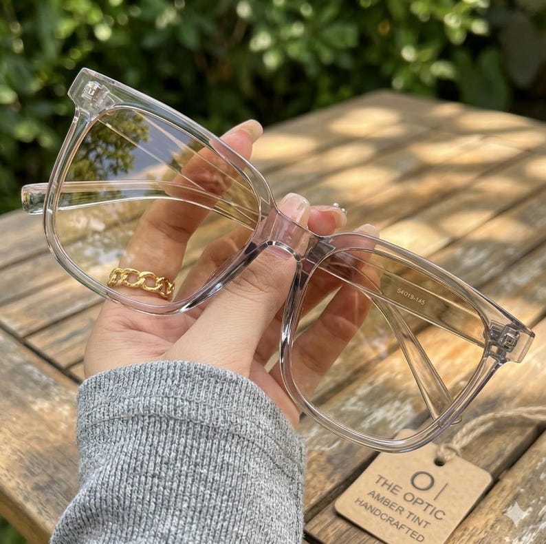 Universal Fashionable Transparent & Black Frame Glasses for Stylish Campus Looks Fashion Glasses Square Framed Clear Back To School Style image 3