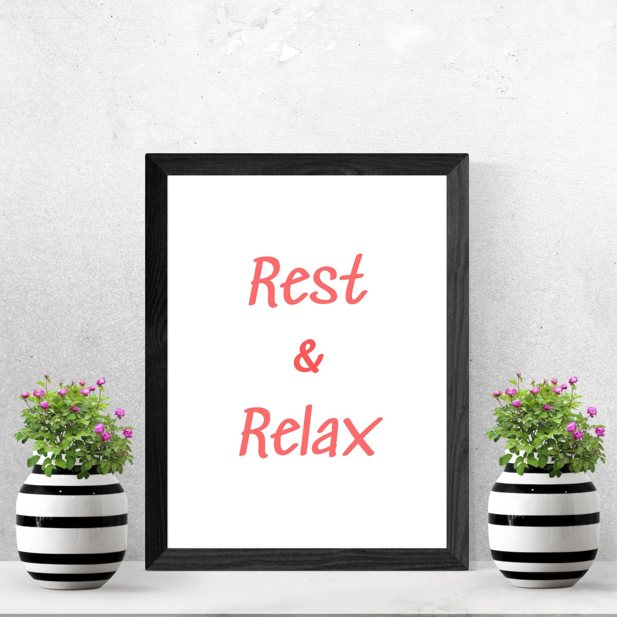 Rest and Relax Wall Art Printable art Bathroom Printable Etsy