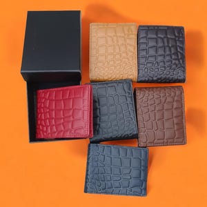 Cartera de piel de vaca hecha a mano para hombre / Cartera de piel auténtica duradera y elegante para hombre / Regalo perfecto y uso diario