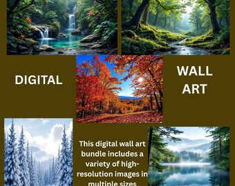 Nature Landscape Photography Prints: Scenic Wall Art Set (Digital Download, 300 DPI, Multiple Sizes)