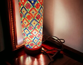 Handcrafted Camel Skin Leather Lamp: Rustic Home Decor (14 inch)
