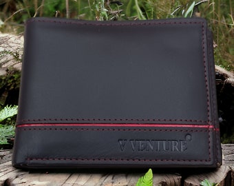 Handmade Full Grain Cowhide Leather Trifold Wallet | 9 Card Slots