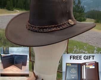 Handmade Cow Leather Cowboy Hat: Unisex Western Style