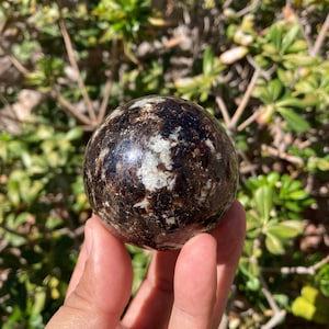 Black Biotite Mica Sphere | Biotite Mica Sphere | Black Mica | Black Mica Carving | No. 3