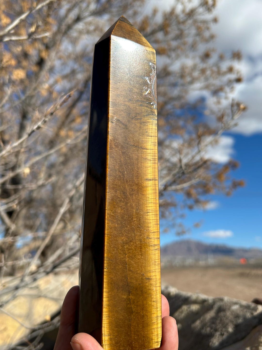 9 Inch Tigers Eye Tower | Tigers Eye Crystal | Tigers Eye Large Tower ...