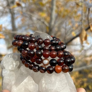 Genuine Sardonyx Bracelet | 8mm Beads | Sardonyx Crystal