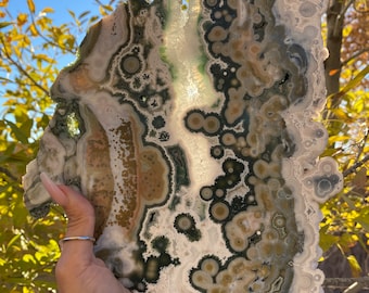 High Quality 8th Vein Ocean Jasper Slab, Rare Find, High Grade Ocean Jasper