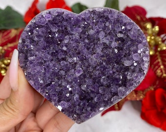 Gorgeous Uruguayan Purple Amethyst Heart, High Quality Amethyst Heart